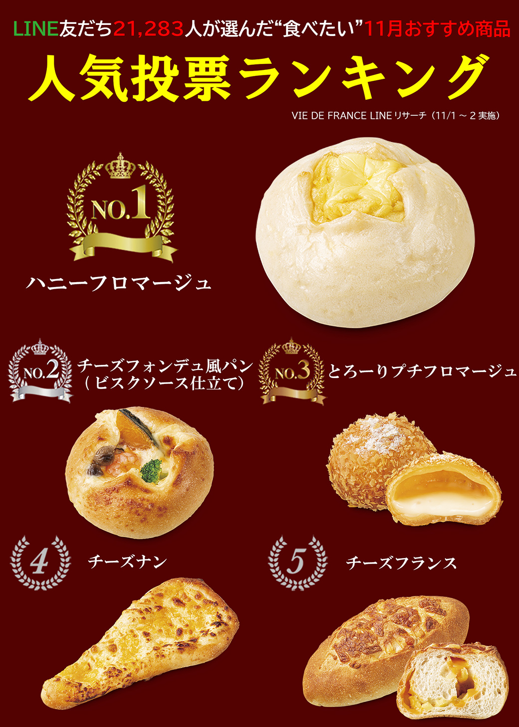11月新商品ランキング発表 | VIE DE FRANCE - Official Homepage